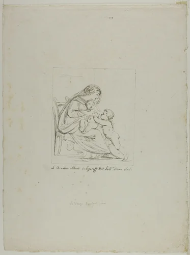 Seated Virgin by Dominique Vivant Denon, print, 1817-1820