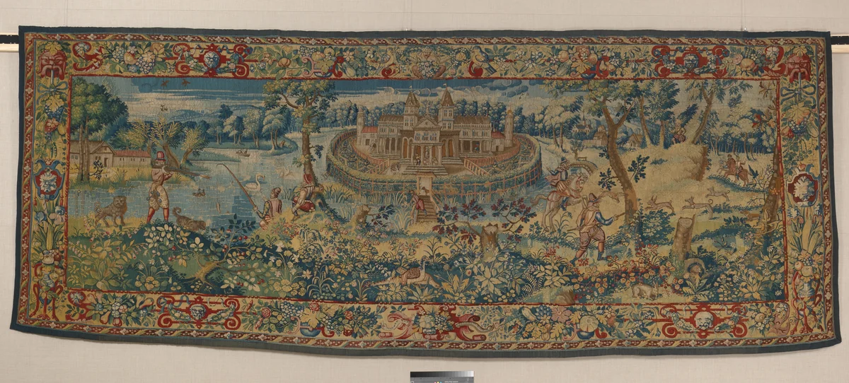 Hunters in a Landscape by anonymous, textile, 1570-1600