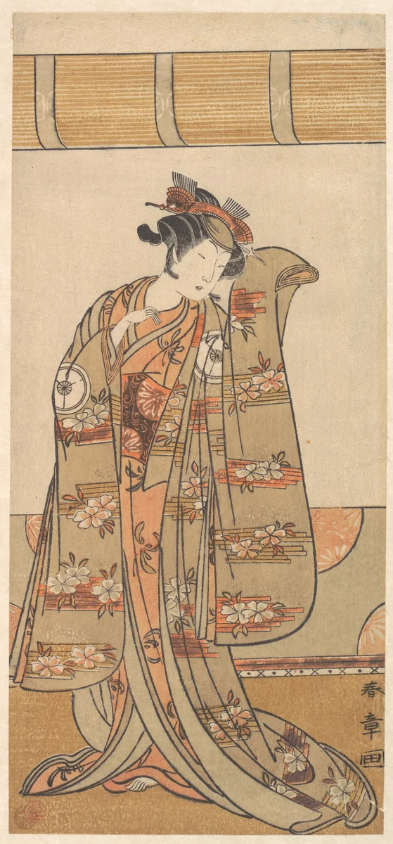 The Fourth Iwai Hanshiro as a Woman by Katsukawa Shunshô (勝川春章), print, 1773-1774