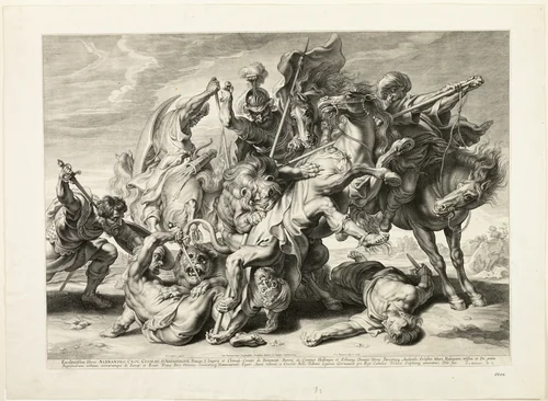The Lion Hunt by Schelte Adamsz. Bolswert, print, 1616-1634