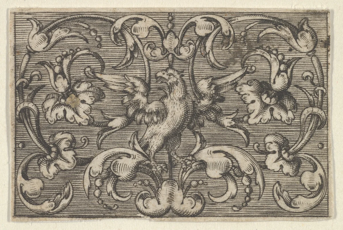 Horizontal Panel with a Bird, from "Varii Generis Opera Aurifabris Necessaria" by Paul Birckenhultz, print, 1595-1605