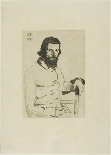 Portrait of Meryon by Felix Bracquemond, print, 1853