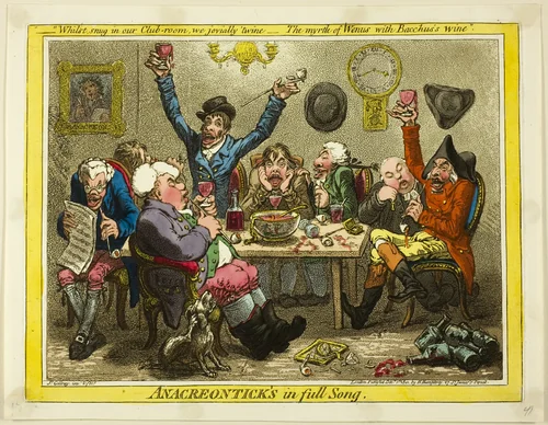Anacreontick's in Full Song by James Gillray, print, 1801