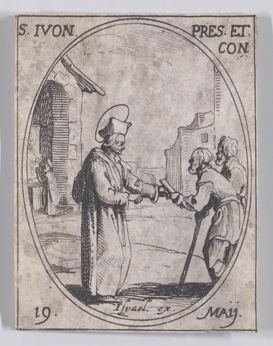 S. Yves, prêtre et confesseur (St. Ivo, Priest and Confessor), May 19th, from "Les Images De Tous Les Saincts et Saintes de L'Année" (Images of All of the Saints and Religious Events of the Year) by Jacques Callot, print, 1636
