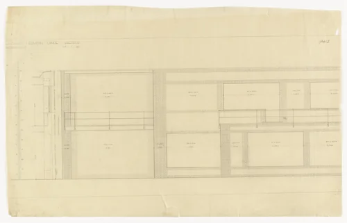 Hermann Lange House, Krefeld, Germany, Elevation with window details by Ludwig Mies van der Rohe, mies van der rohe archive, 1927