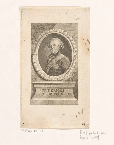 Portret van Frederik de Grote by Daniel Nikolaus Chodowiecki, print, 1768