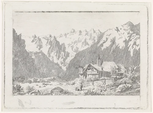 Gezicht op de Col du Géant by David van der Kellen, print, 1837-1885
