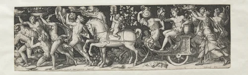Combats and Triumphs No. 5: The Triumph of Bacchus by Etienne Delaune, print, 1550-1572