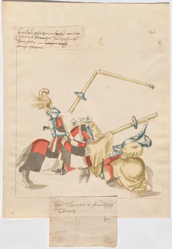 German Joust of Peace by German 16th Century, drawing, 1515