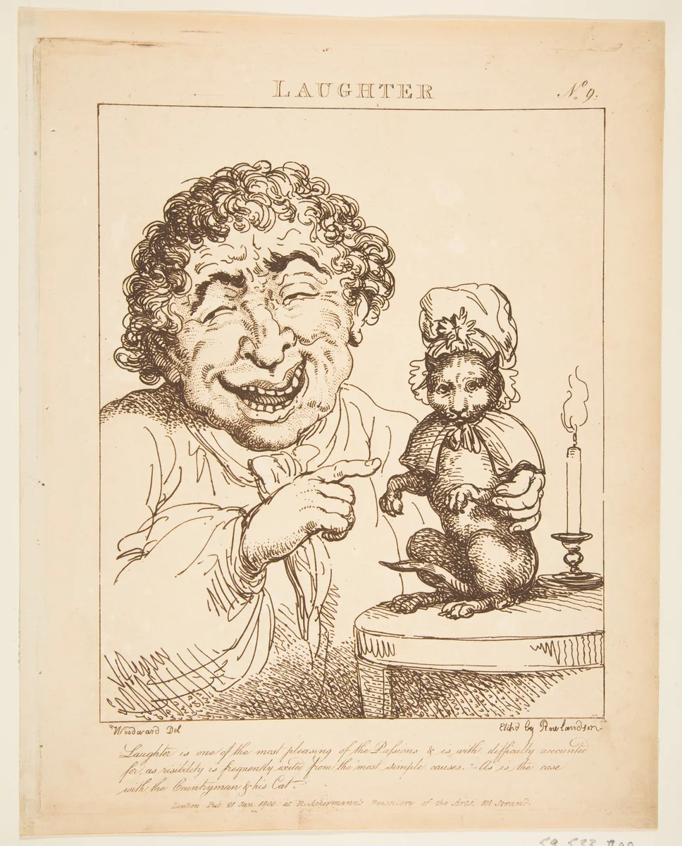 Laughter (Le Brun Travested, or Caricatures of the Passions) by Thomas Rowlandson, print, 1800
