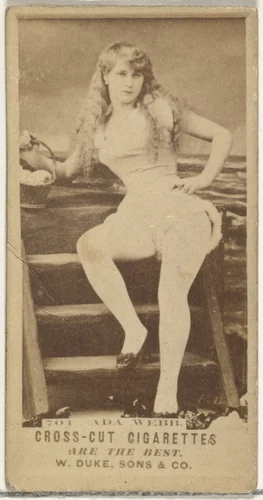 Card Number 701, Miss Ada Webb, from the Actors and Actresses series (N145-3) issued by Duke Sons & Co. to promote Cross Cut Cigarettes by W. Duke, Sons & Co., photograph, 1880-1889