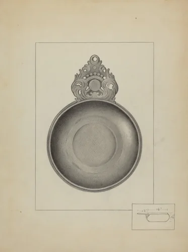 Pewter Porringer by Charles Cullen, index of american design, 1936