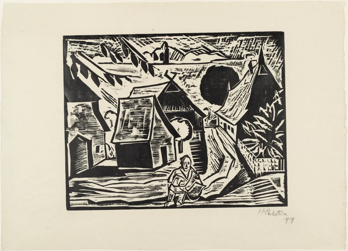 Noon (Mittag) from the portfolio A Village (Ein Dorf) by Max Pechstein, print, 1919