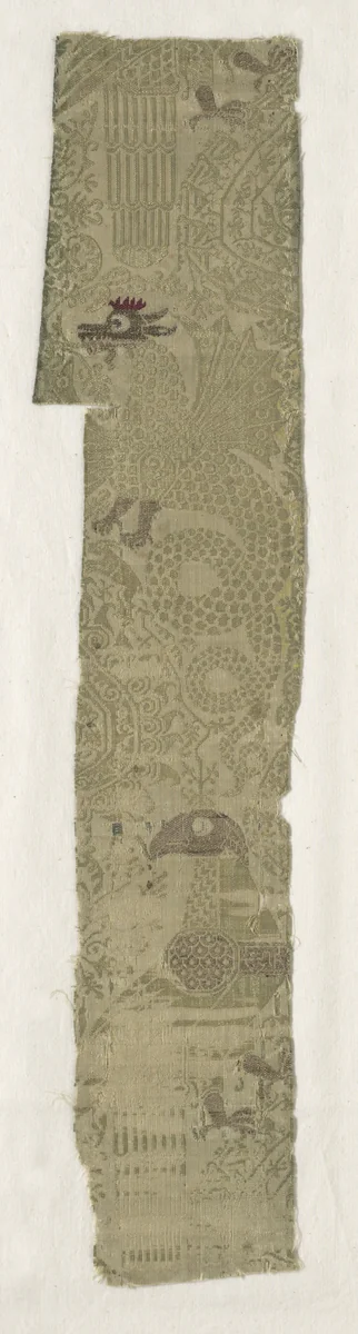 Silk Fragment by Unknown, textile, 1200-1299