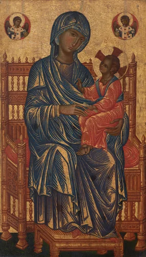 Enthroned Madonna and Child by Byzantine 13th Century, painting, 1250-1275