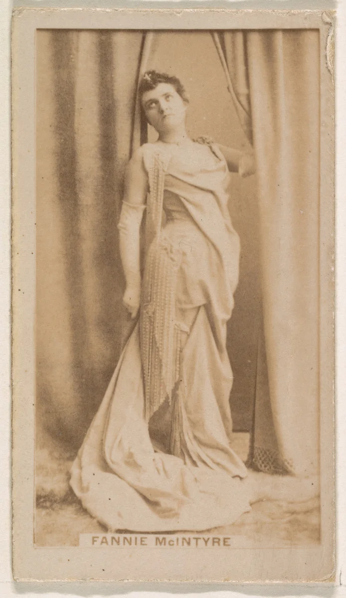 Fannie McIntyre, from the Actresses series (N245) issued by Kinney Brothers to promote Sweet Caporal Cigarettes by Kinney Brothers Tobacco Company, photograph, 1890