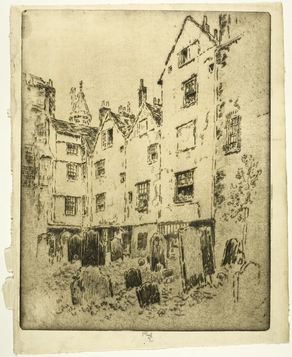 St. Bartholomew's Churchyard by Joseph Pennell, print, 1904