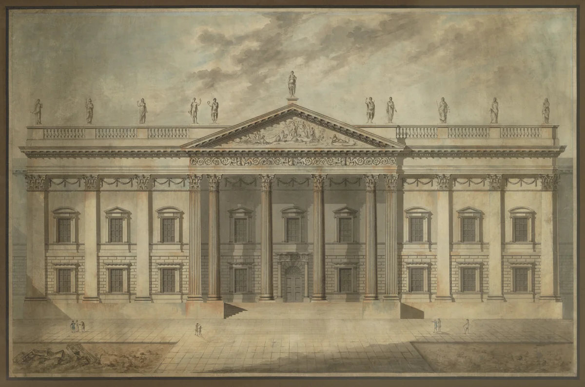Elevation of a University Senate House by Thomas Hardwick, drawing, 1795-1805