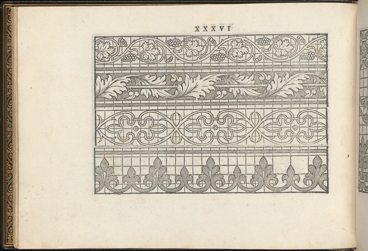 La Vera Perfettione del Disegno di varie sorti di recami, page 18 (verso) by Giovanni Ostaus, book, 1567
