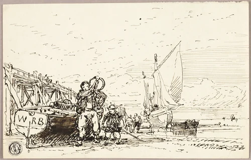 Harbor Scene by William Roxby Beverley, drawing, 1831-1889