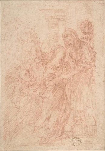 The Visitation by anonymous, drawing, 1600-1700