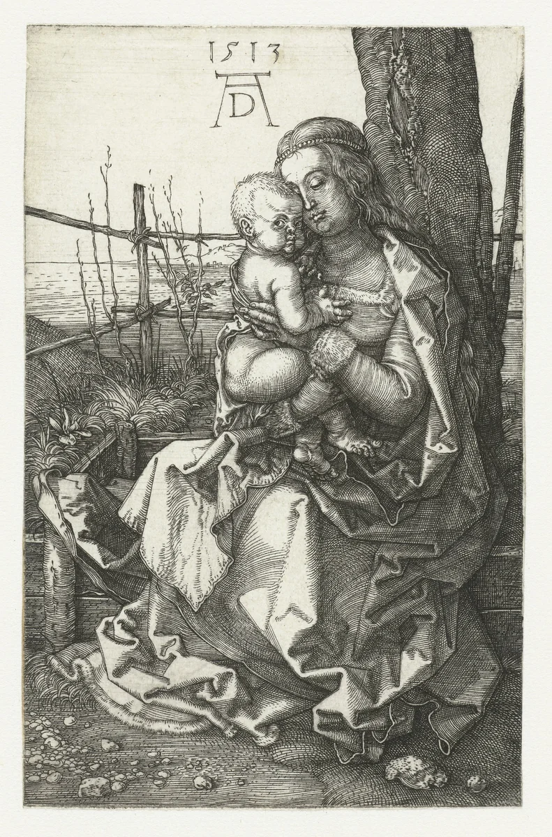 Maria met kind bij een boom by Unknown, print, 1513