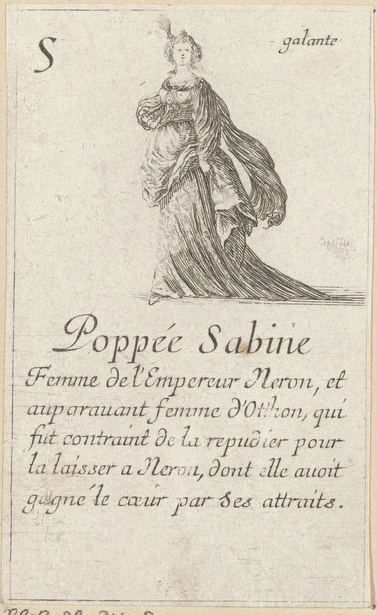 Poppaea Sabina by Stefano della Bella, print, 1620-1664