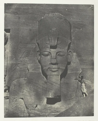 Ibsamboul, Colosse Médial (Enfoui) du Spéos de Phrè Nubie, Palestine et Syrie, plate 106 from the album "Egypte, Nubie, Palestine et Syrie" (1852) by Maxime Du Camp, photograph, 1849-1851