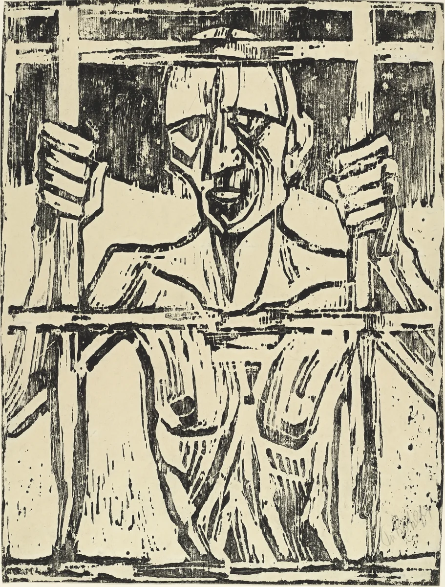 Prisoner (Der Gefangene) by Christian Rohlfs, print, 1918