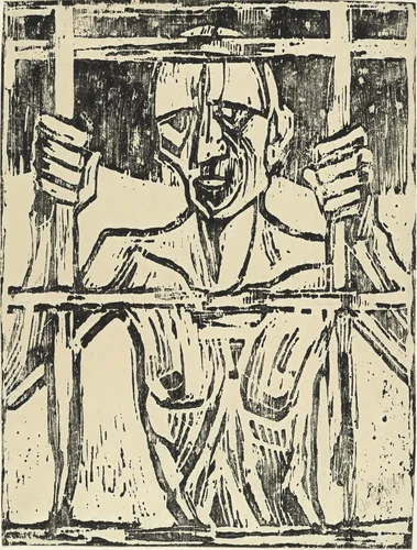 Prisoner (Der Gefangene) by Christian Rohlfs, print, 1918