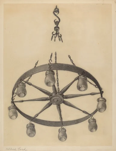 Chandelier by Mildred Ford, index of american design, 1936