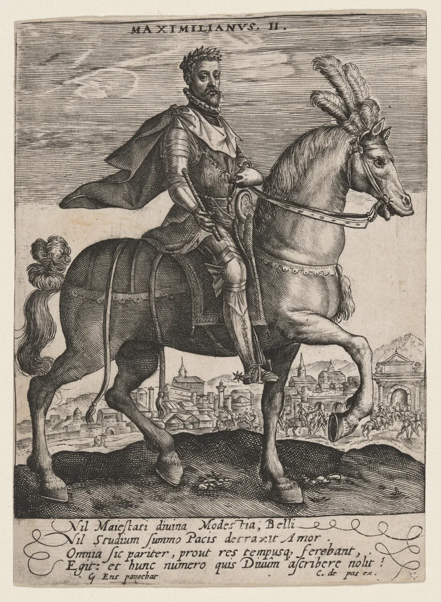 Maximilianus II by Crispijn van de Passe I, print, 1565-1637