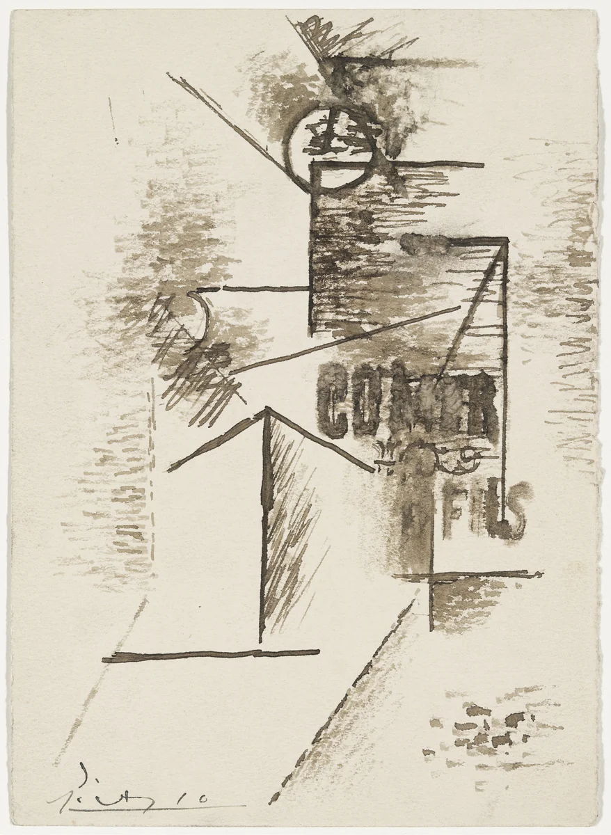 Cubist Study by Pablo Picasso, drawing, 1912