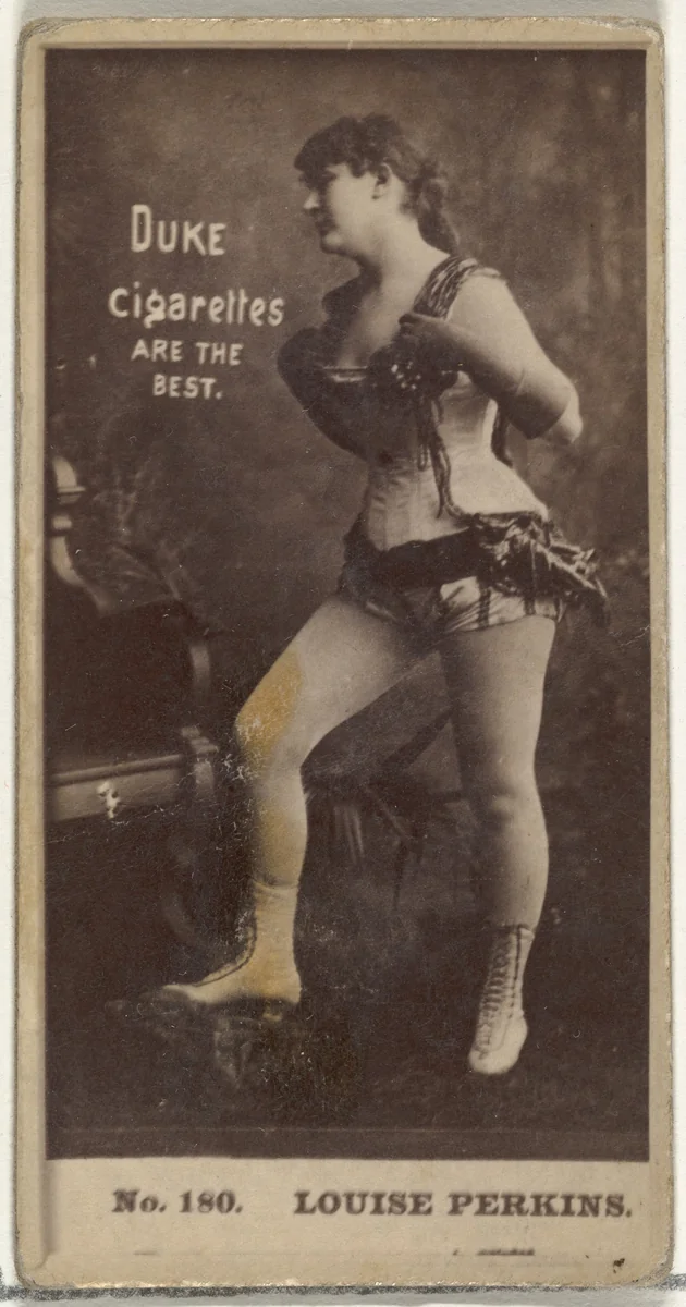Card Number 180, Louise Perkins, from the Actors and Actresses series (N145-6) issued by Duke Sons & Co. to promote Duke Cigarettes by W. Duke, Sons & Co., photograph, 1880-1889
