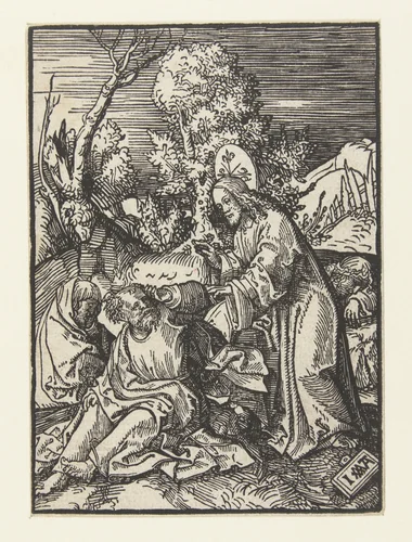 Christus wekt de slapende discipelen by Unknown, print, 1520-1521