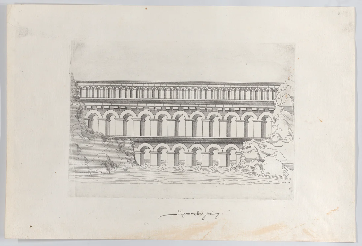 The Bridge of the Gal (Gard) by Jacques Androuet du Cerceau, print, 1545