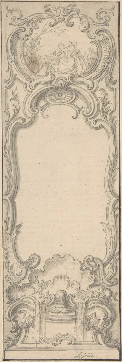 Design for a Folding Screen by Jacques de Lajoüe, drawing, 1686-1761