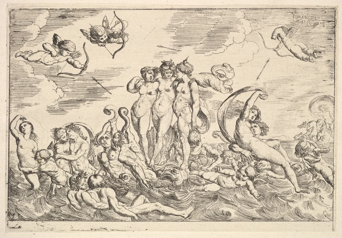 Triumph of Galatea by Pierre Brebiette, print, 1610-1642