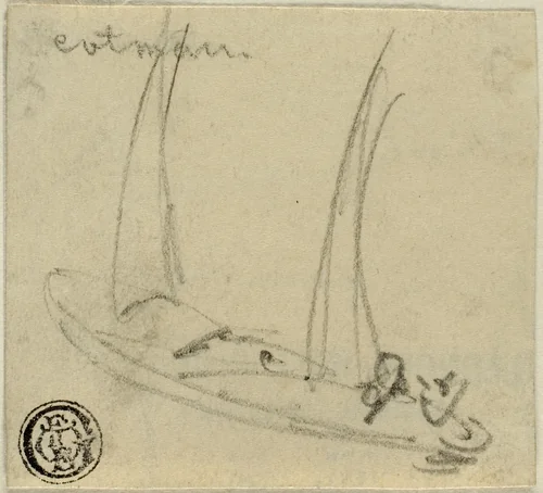 Sailboat by John Sell Cotman, drawing, 1802-1842