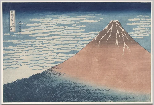 South Wind, Clear Sky, from the series Thirty-six Views of Mount Fuji by Katsushika Hokusai (葛飾 北斎), print, 1830-1835