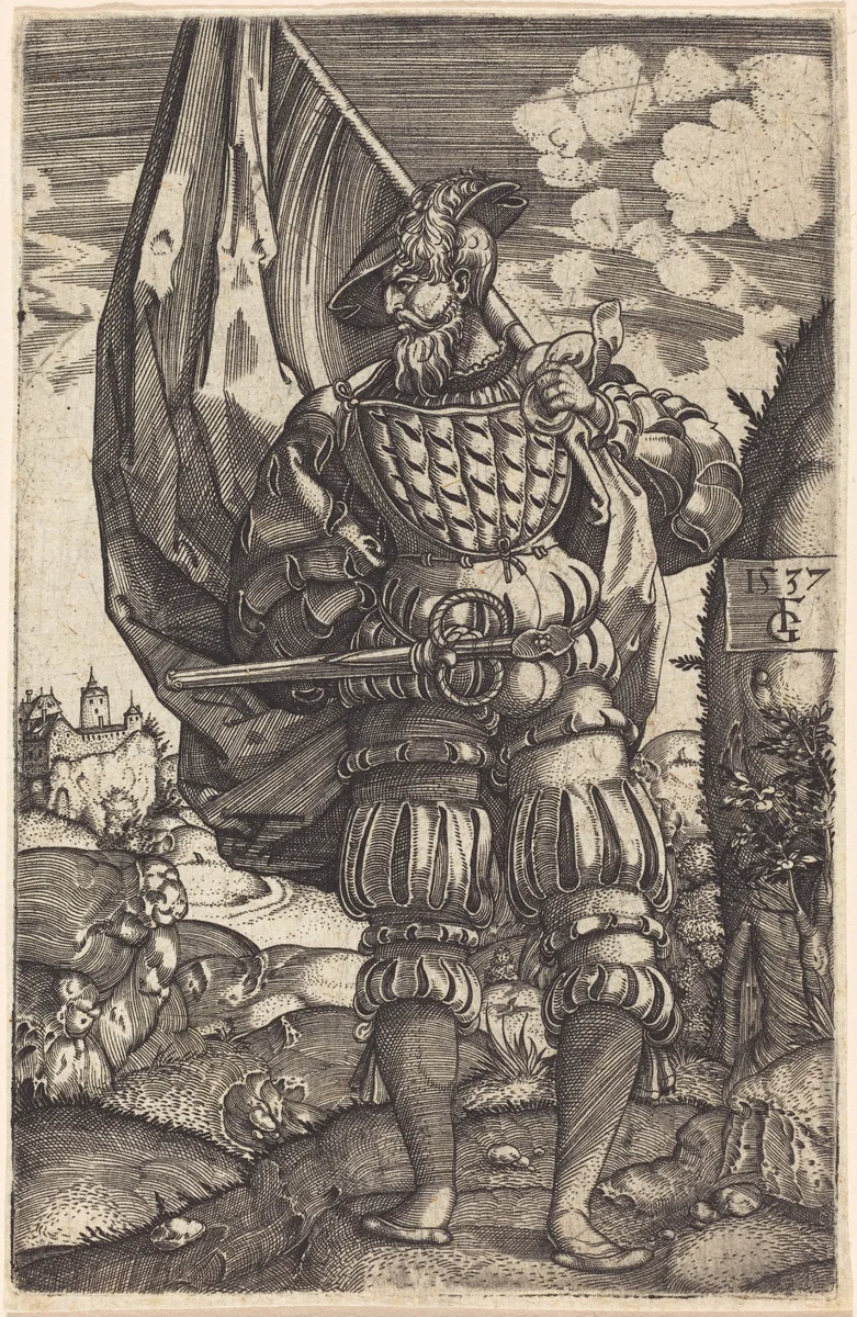 The Standard Bearer by Monogrammist FG, print, 1457-1594