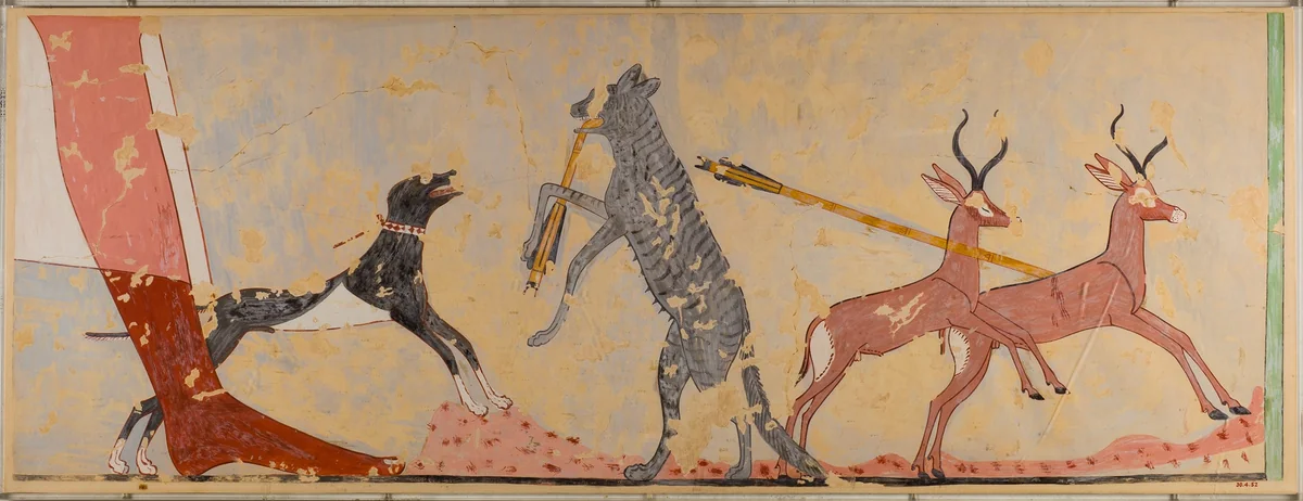 Hunting Scene, Tomb of Ineni by Nina de Garis Davies, artwork, -1550