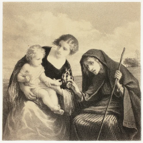 The Fortune Teller by William Morris Hunt, print, 1857