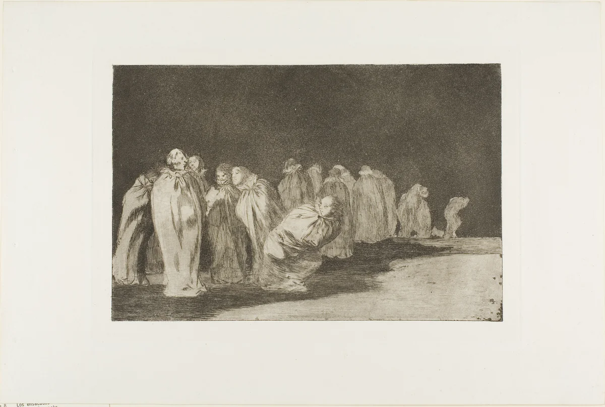 There is Something Beneath the Sackcloth, i.e. you can't judge a man by his clothes, plate eight from Los Proverbios by Francisco José de Goya, print, 1815-1824