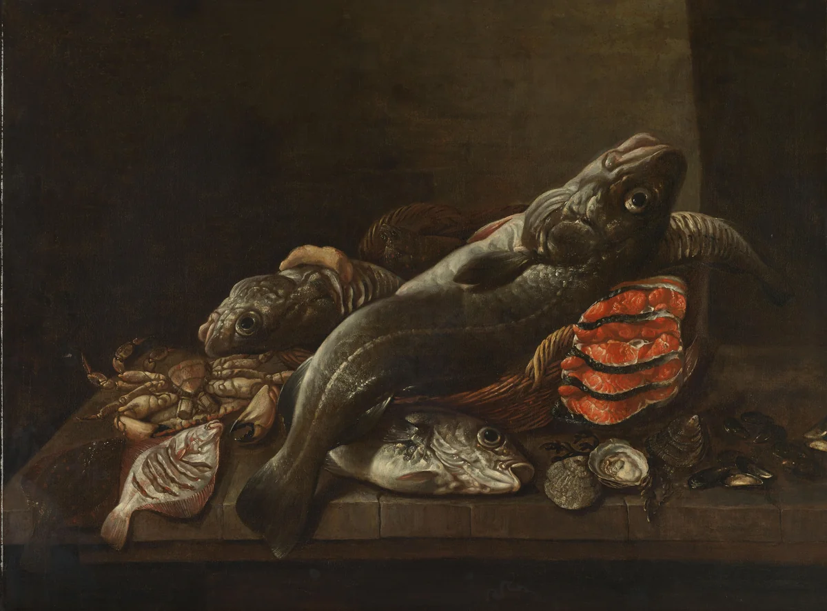 Still Life with Fish by Isaac van Duynen, painting, 1645-1681