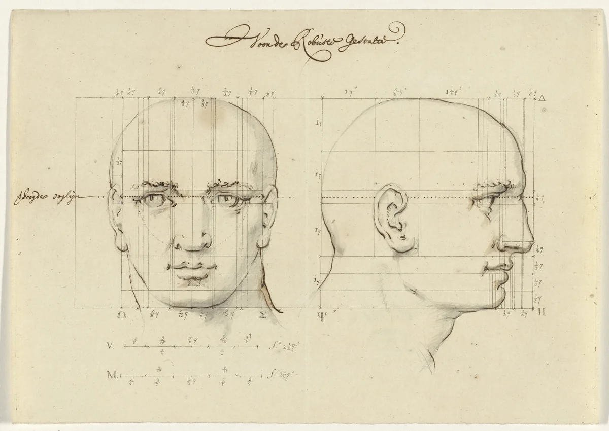 Studie van een mannenhoofd by Lambert ten Kate, print, 1684-1731