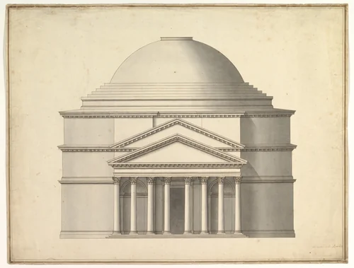 Façade of a Rotunda by Antonio Maria Visentini, drawing, 1688-1782