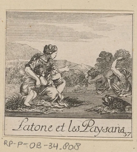 Leto en de boeren by anonymous, print, 1620-1664