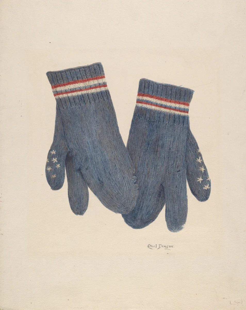 Mittens by Ethel Dougan, index of american design, 1940