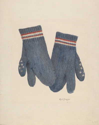 Mittens by Ethel Dougan, index of american design, 1940